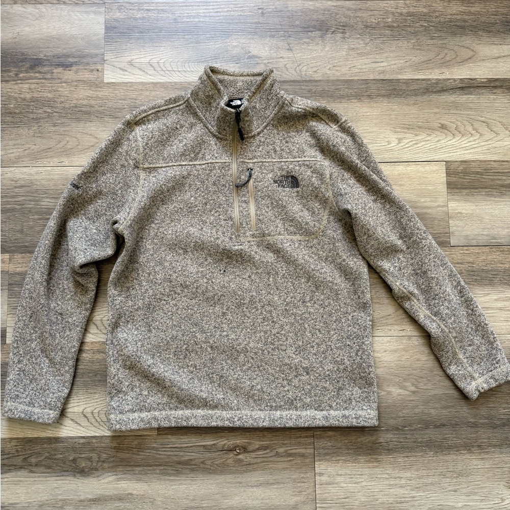 The North Face Men’s Zip-Up Fleece Pullover - Taupe Heather